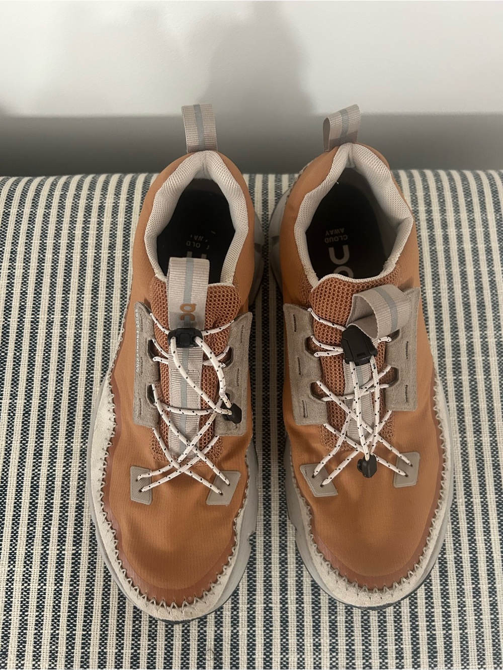 On Cloud Women's Tan/ Burnt Orange Athletic Sneakers with Cream Trim